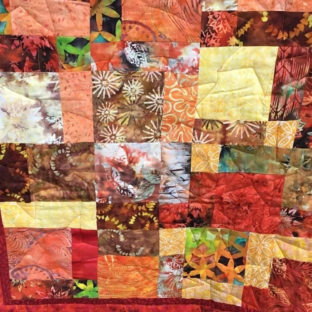 NWT. Hand Crafted Quilted Fall Colors Quilt